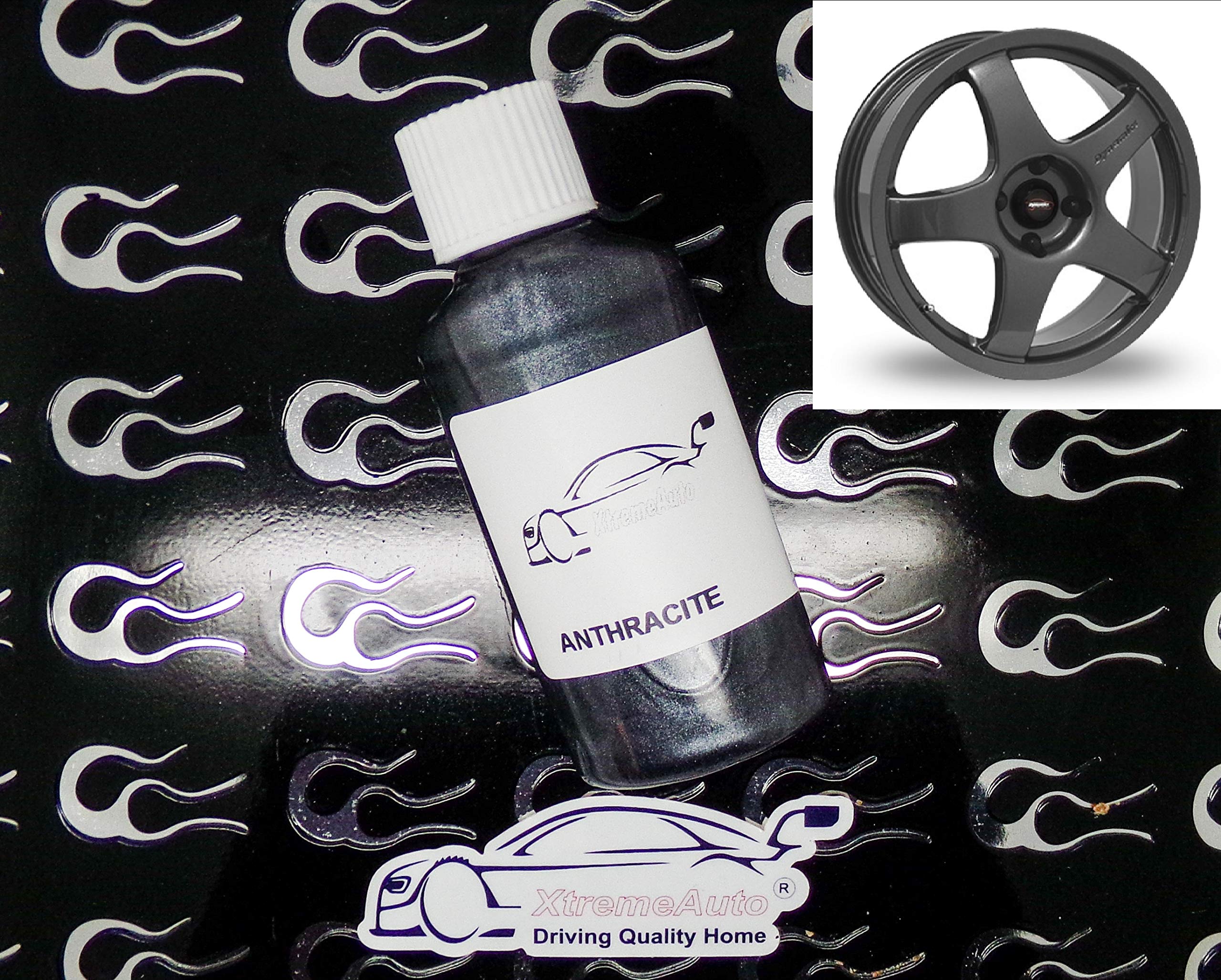 Xtremeauto Touch Up Anthracite Alloy Wheel Paint Repair Kit 30Ml Scratch Chip Curb Brush (Touch Up)