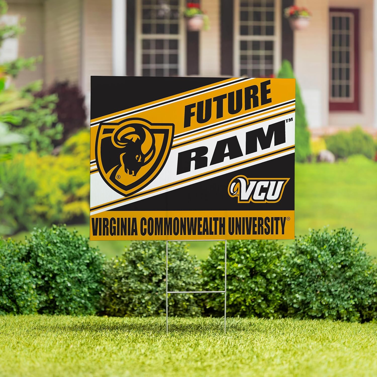 NCAA Virginia Commonwealth University Future Student Yard Sign, Outdoor Coroplast Yard Signs with Stakes 18x24, College Welcome Signs for Lawn, Garden
