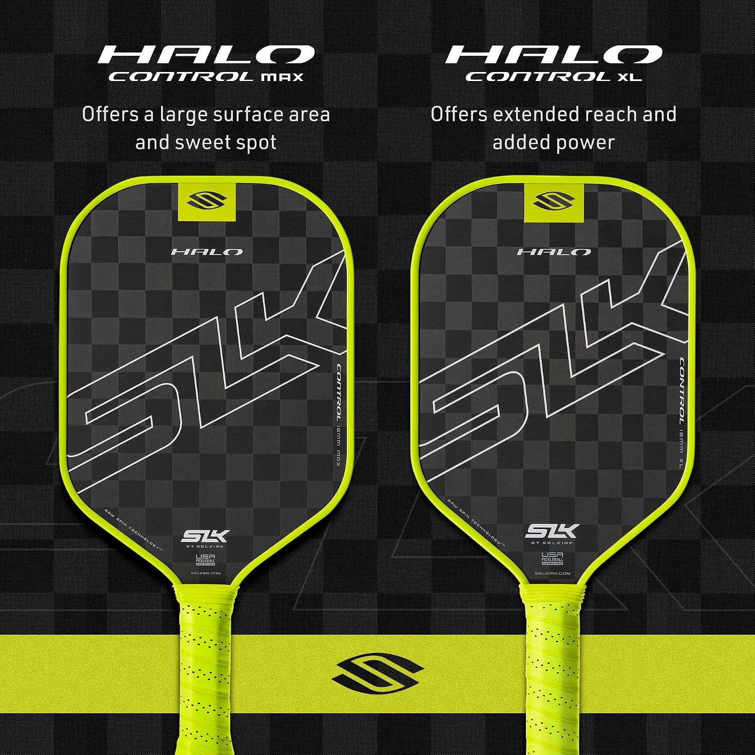 Selkirk Sport SLK Halo Raw Carbon Fiber Pickleball Paddle | Designed in The USA | Choose The T700 Raw Carbon Fiber Power, 18k Ultraweave Control, or Aramid Fiber Linkweave Thermoformed Pro