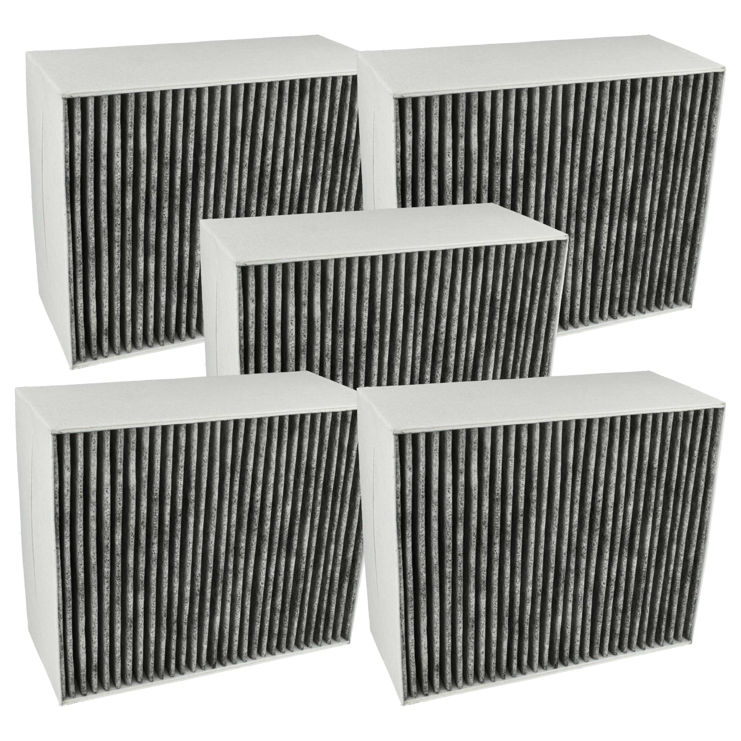 vhbw 5x Filtro a carboni attivi sostituisce Siemens LZ56600, LZ56200 per cappe aspiranti - 22,7 x 18,9 x 10 cm