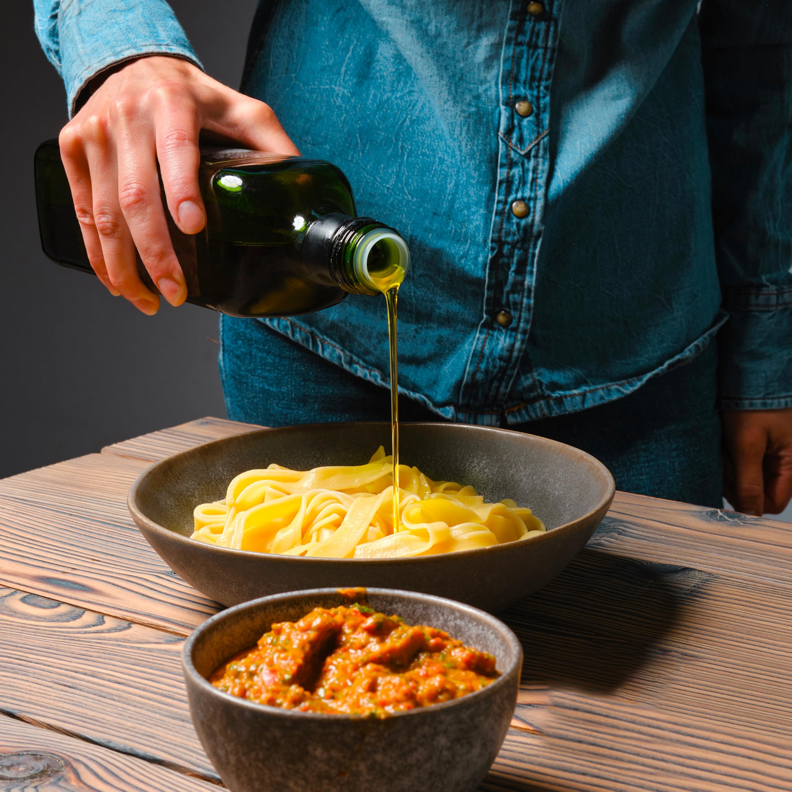 Bottiglia Bottiglie Olio marasca Scura con Tappo salvagoccia per imbottigliamento (750 ml 48 Pz)