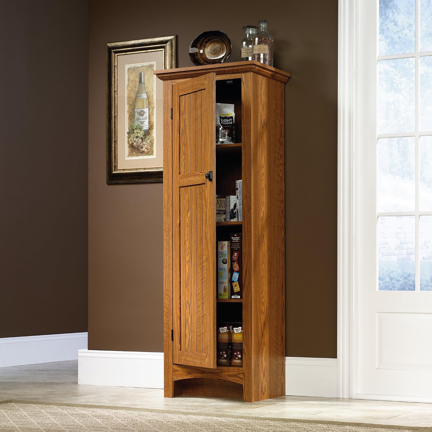 Sauder Summer Home Pantry, Carolina Oak finish