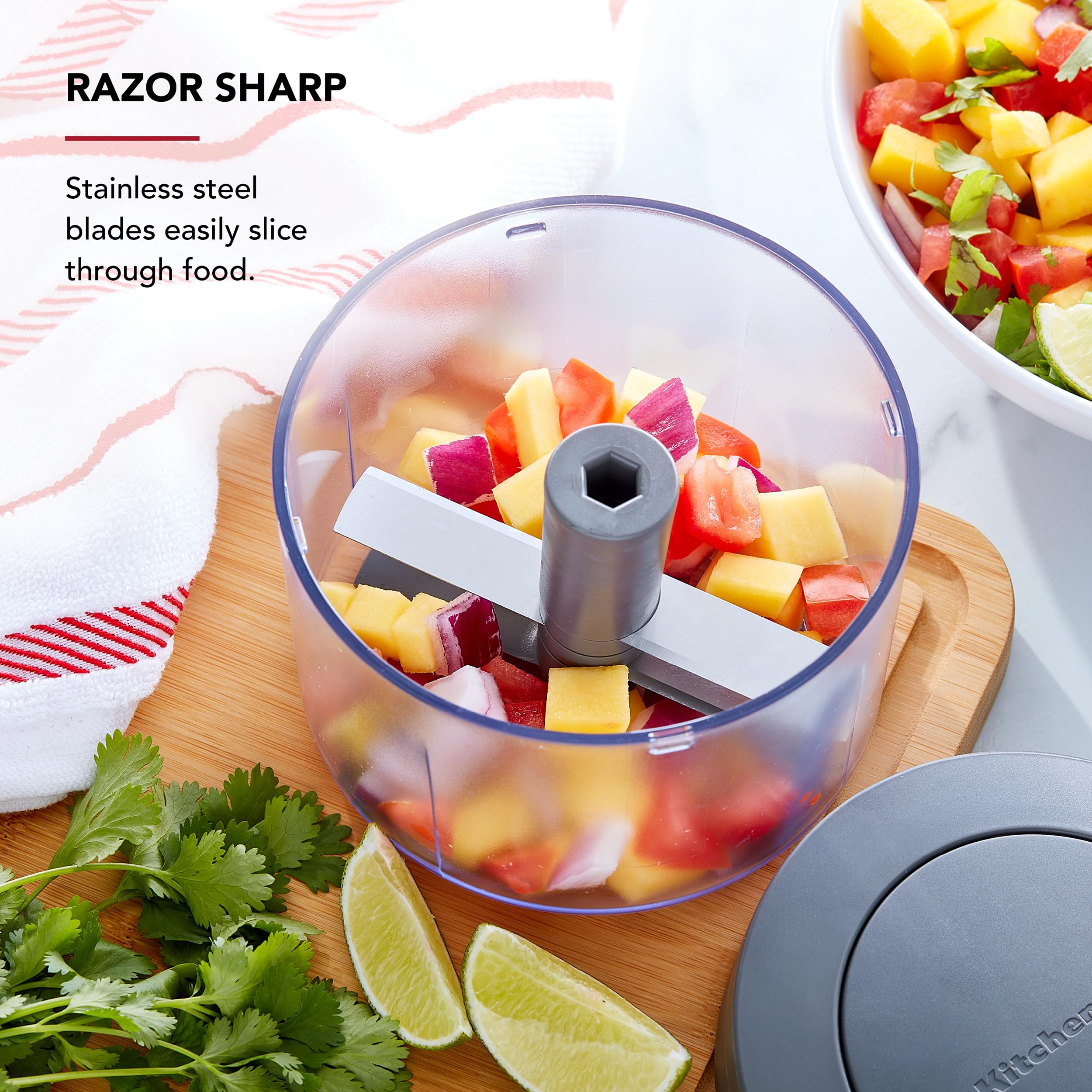 KitchenAid Picadora manual de alimentos, gris carbón, 3.8 tazas