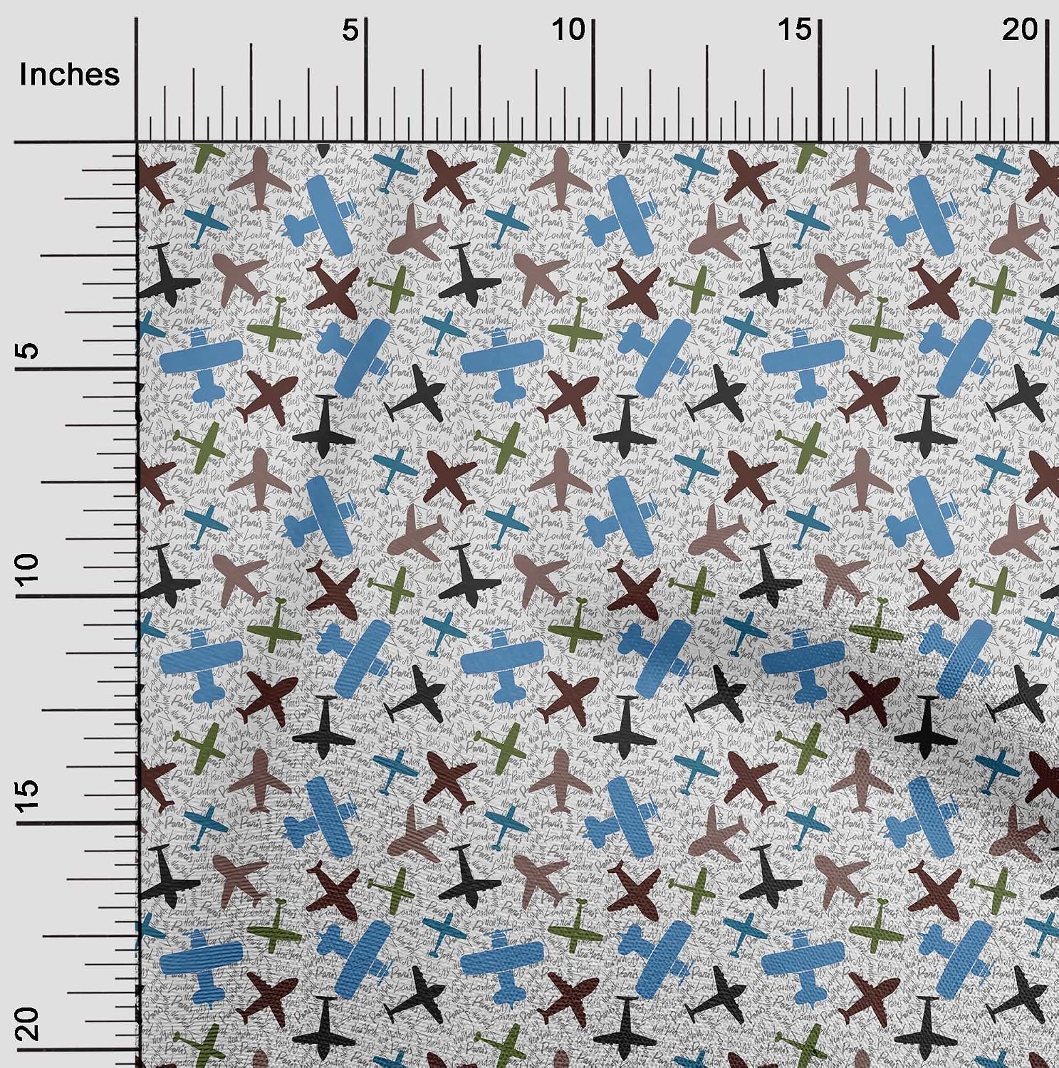 oneOone Cotton Flex Blue Fabric Travel Dress Material Fabric Print Fabric By The Yard 40 Inch Wide