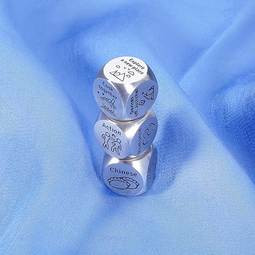 Miniatura 10 de Regalos divertidos para parejas, regalos divertidos para hombres y mujeres, dados de decisión para el 11 aniversario, regalos de acero para marido,