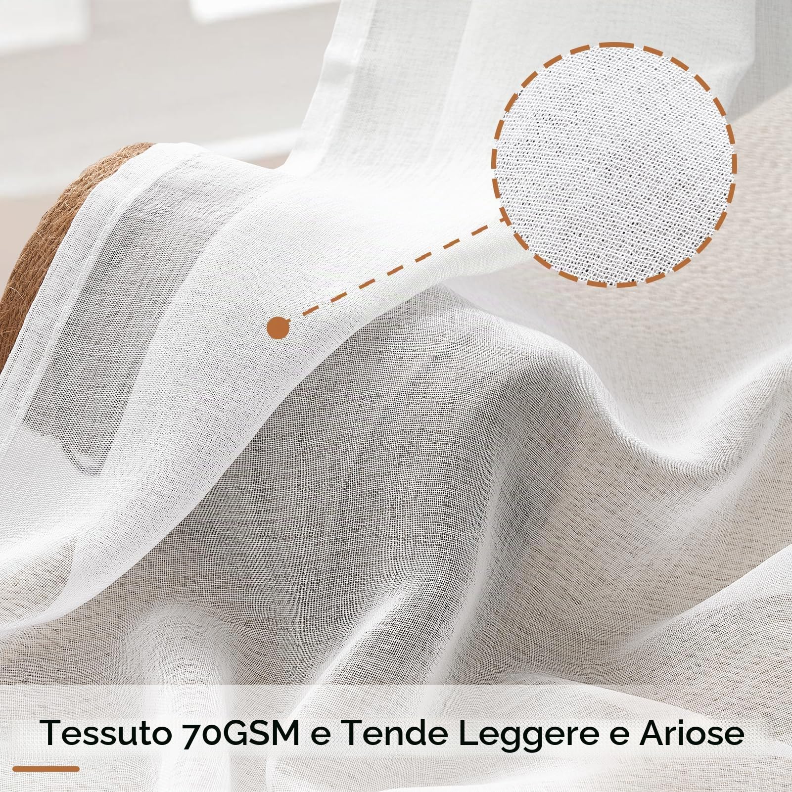 MRTREES - Tende trasparenti bianche, altezza 240 cm, in voile, 2 pannelli, tende in voile con occhielli, 132 x 241 cm, tenda per soggiorno e camera da letto