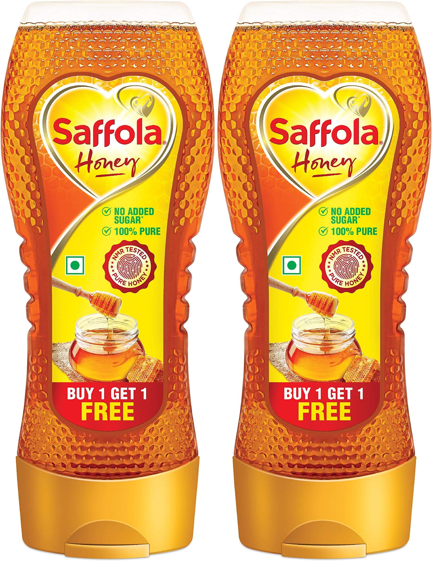 Saffola Honey, 100% Pure Honey, NRM Tested, No sugar adulteration, Natural Immunity booster, Squeezy Pack, 2 x 400g