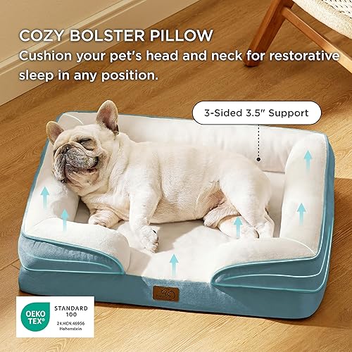 Vista 300 de Bedsure - Cama ortopédica mediana para perros, sofá cama impermeable para perros medianos, espuma de soporte con funda extraíble y lavable, forro