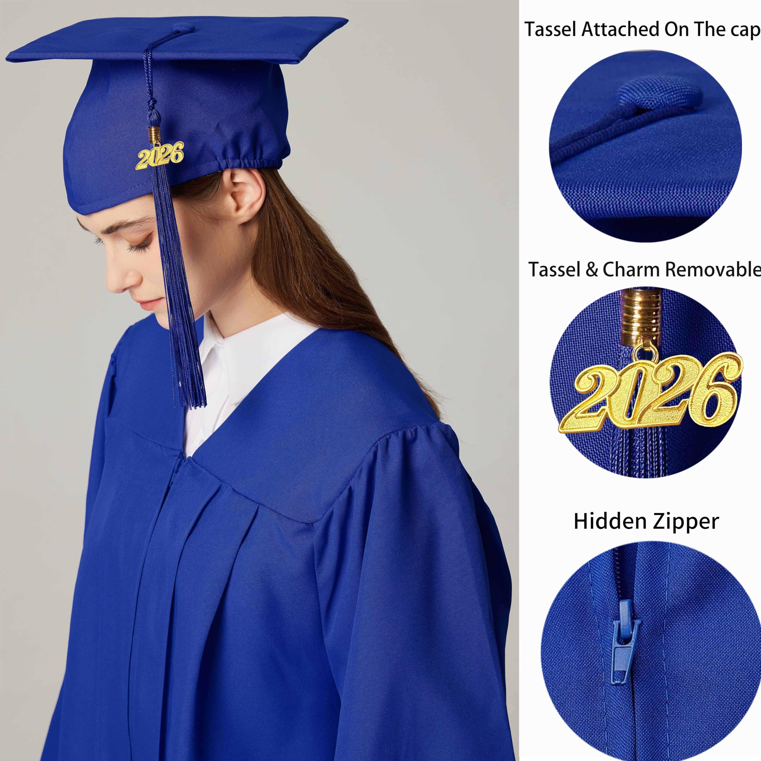 Snapklik.com : MyGradDay Unisex Matte Graduation Cap And Gown 2026 Set