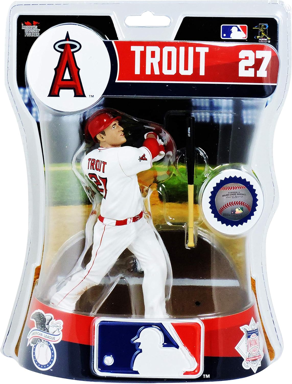Los Angeles Angels Mike Trout White Jersey 6" Figurine, Los Angeles Dodgers Action Figure
