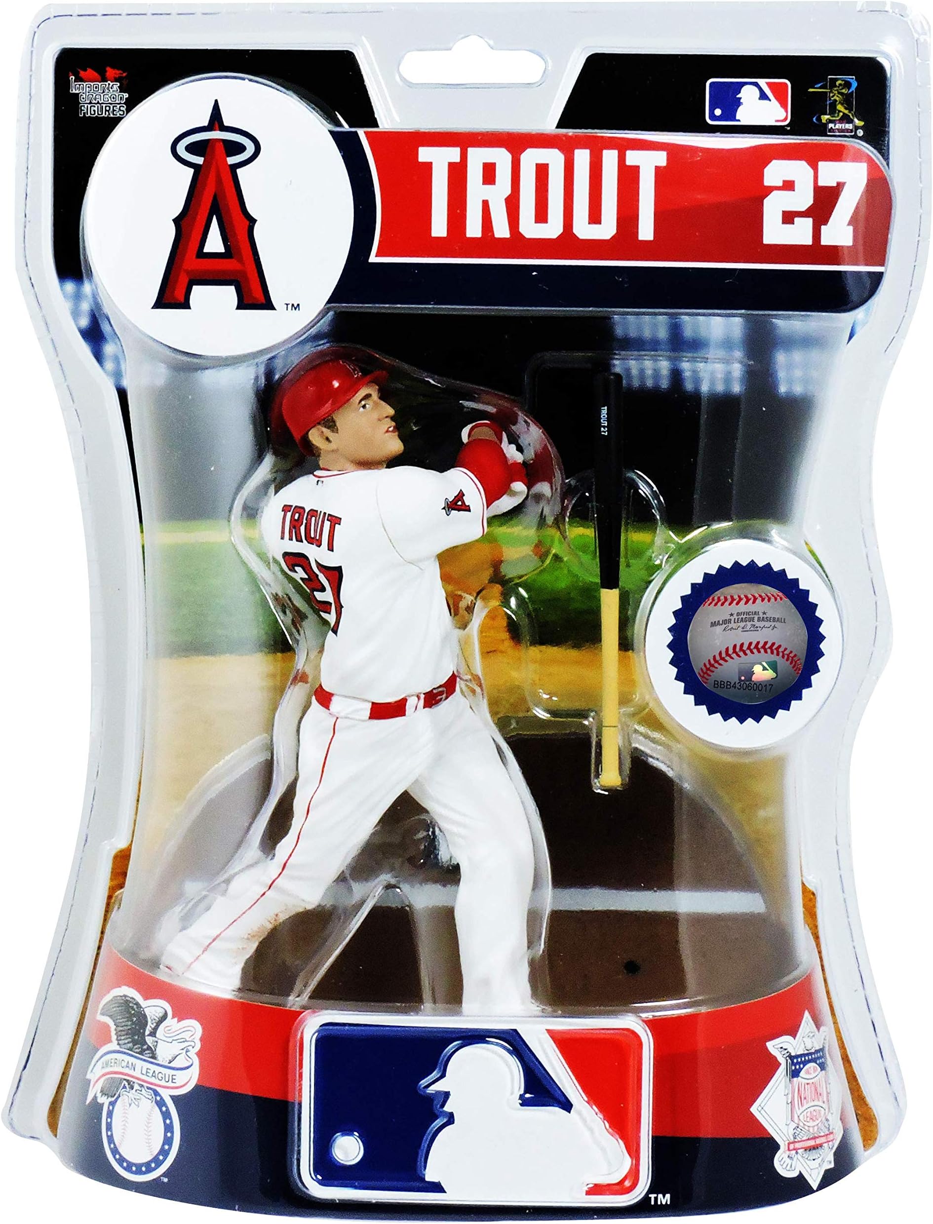 CLARKtoys Los Angeles Angels Mike Trout White Jersey 6" Figurine, Los Angeles Dodgers Action Figure
