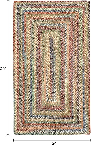 Miniatura 3 de Capel American Heritage - Alfombra trenzada rectangular concéntrica de canela de 0 pies 24 pulgadas x 0 pies 36 pulgadas