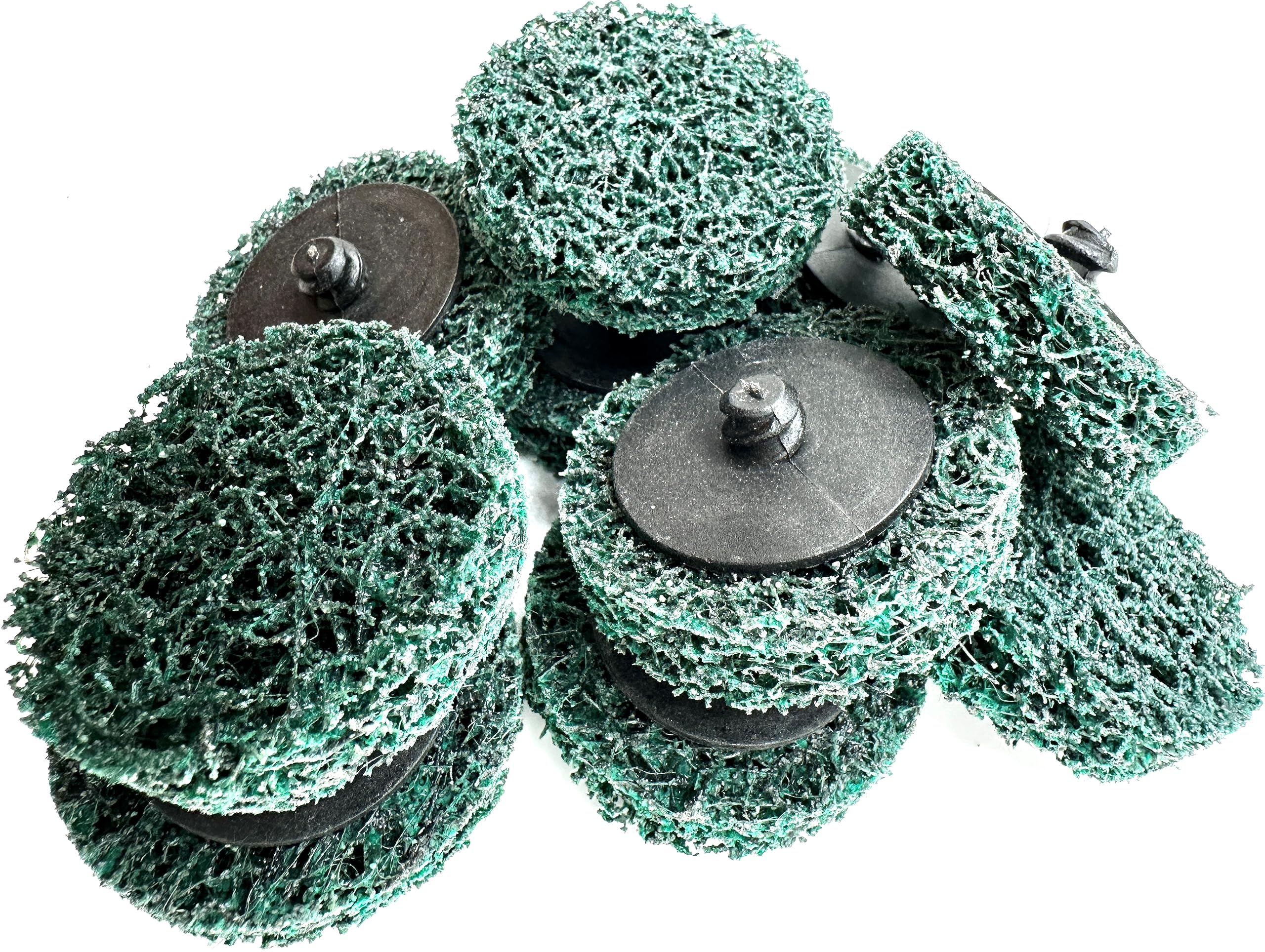 Pro-Graad 10 Pack 2" Quick Change XTRA Green Professional Grade Extra Cut Strip & Clean Discs, Extra Coarse Aluminum Oxide, Remove Heavy Rust Paint Corrosion, Compatible with Roloc Holders, Pack of 10
