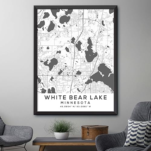 Miniatura 4 de Mapa de White Bear Lake, Minnesota, Light 2 (8x10)
