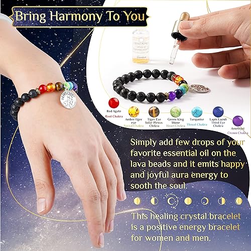 Miniatura 5 de Libra - Regalos del zodiaco para mujeres, regalos espirituales, regalos de horóscopo con piedra natal, collar del zodiaco y pulsera de chakras,