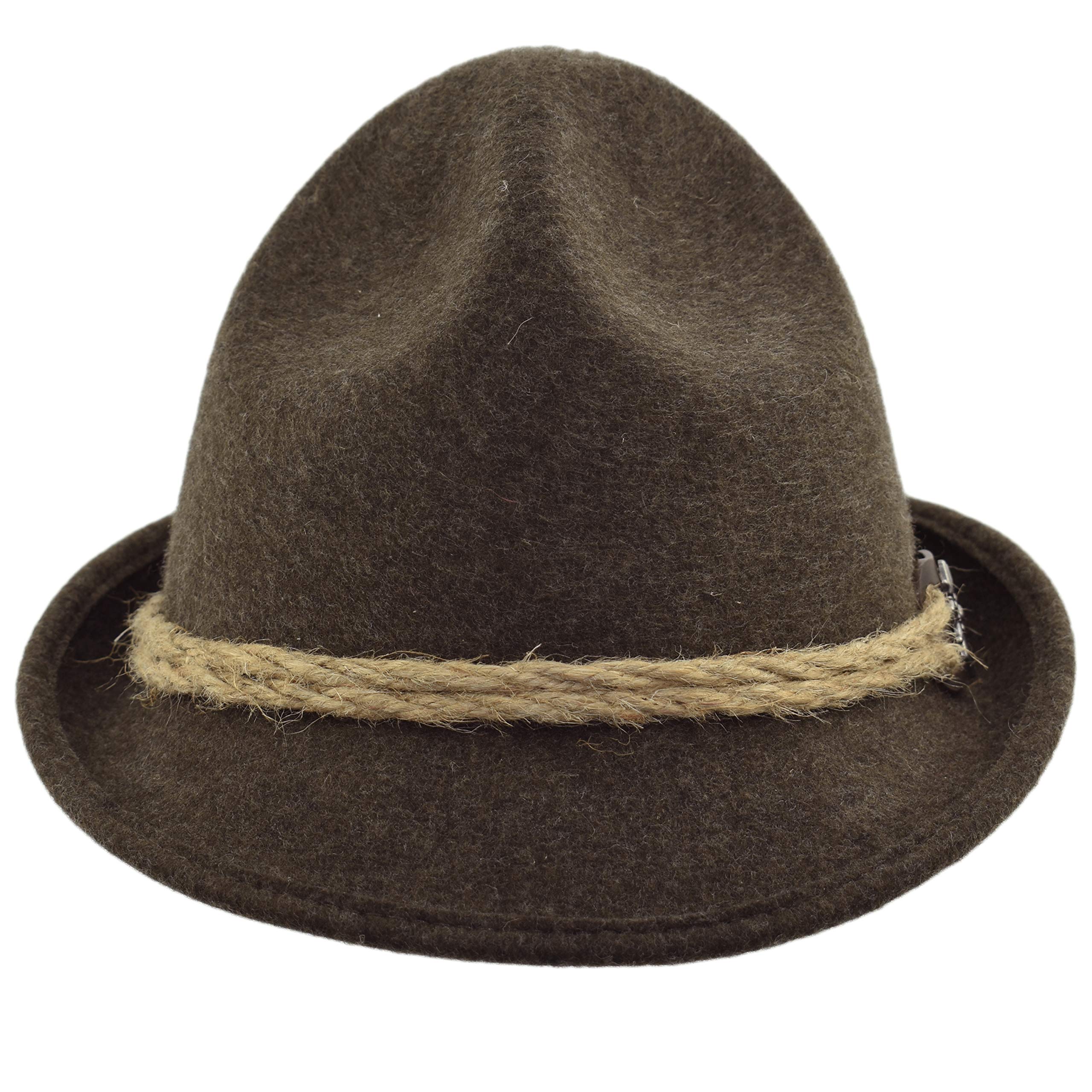 Melegari Cappello Tirolese Dreispitzhut Stella Alpina | Cappello da Montagna | Cappello Alpino | Uomo Donna | Estate/Inverno (Marrone, 57)