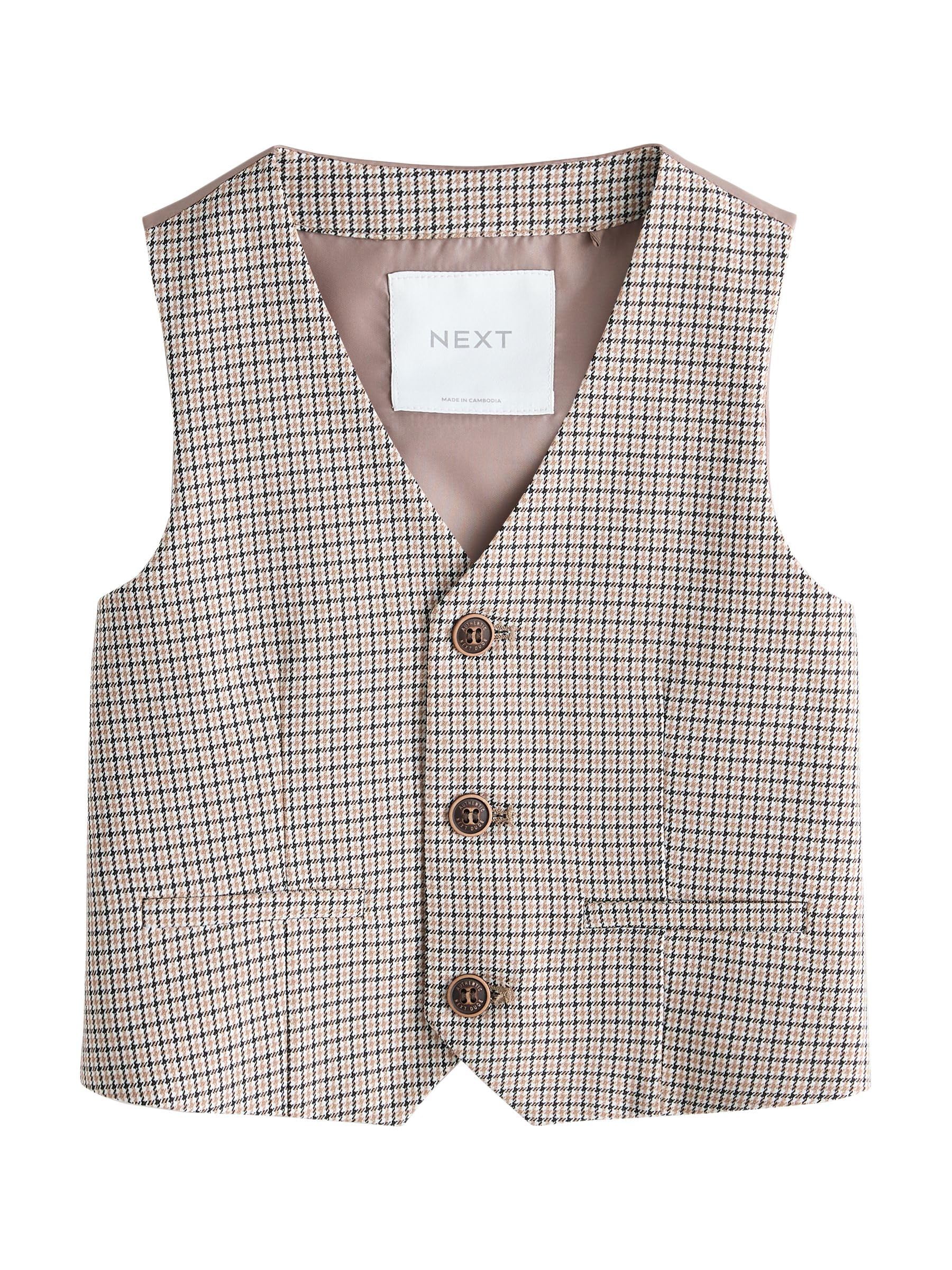 NEXT Ragazzo Completo con gilet, camicia, pantaloncini e cravatta | Bambino, Standard, Button, Lavabile in lavatrice