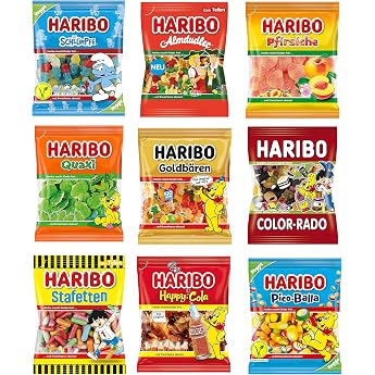 Haribo Set of 9 Bags Mix for Parties Children's Birthdays or as a Gift 1545 g