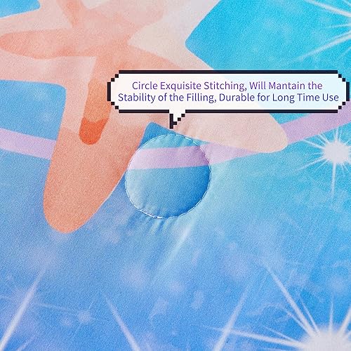 Miniatura 8 de RYNGHIPY - Juego de edredón de sirena de 6 piezas, ropa de cama para niñas en una bolsa tamaño Queen, juego de cama con estampado de cola de sirena