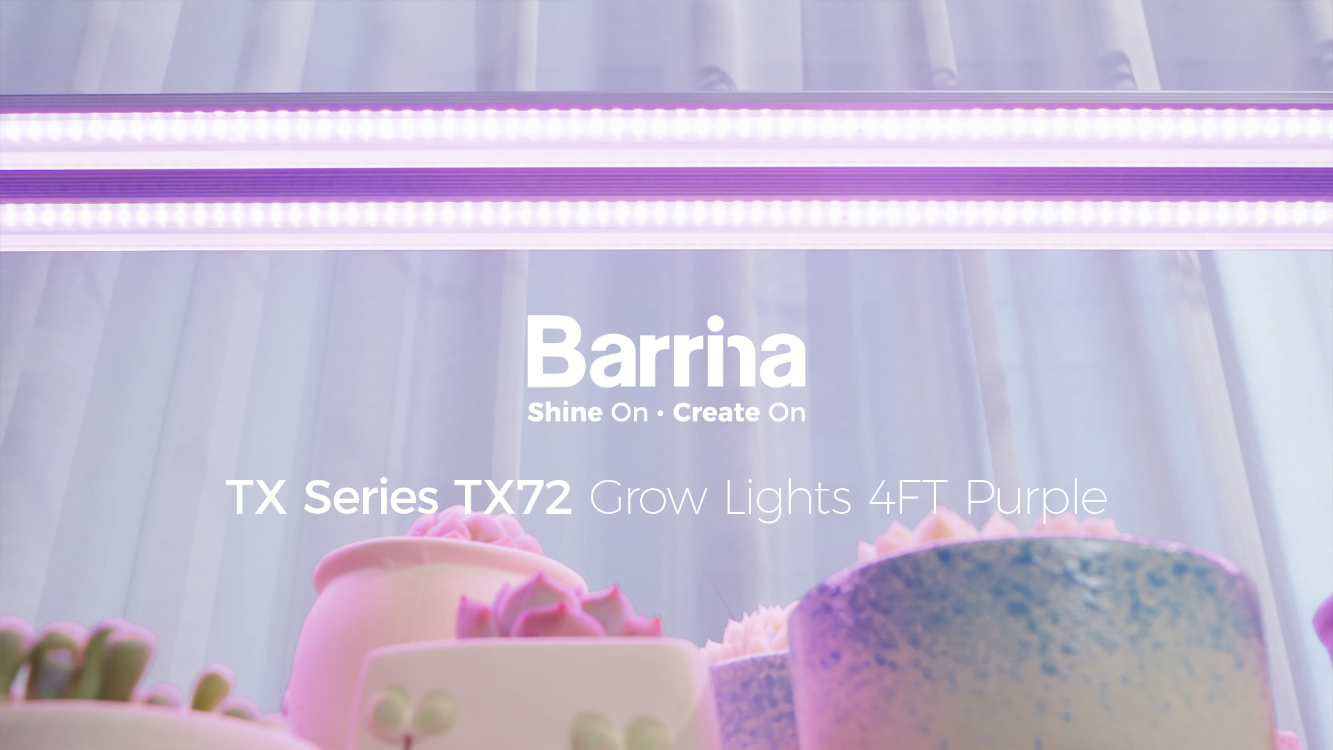 Image of Barrina TX72 4FT Grow Lights for Seed Starting, 288W(4 x 72W, 2000W Equivalent), Full Spectrum, Linkable, High PPFD, Mechanical Timer, Grow Lights for Indoor Plants with On /Off Switch, 4 Packs