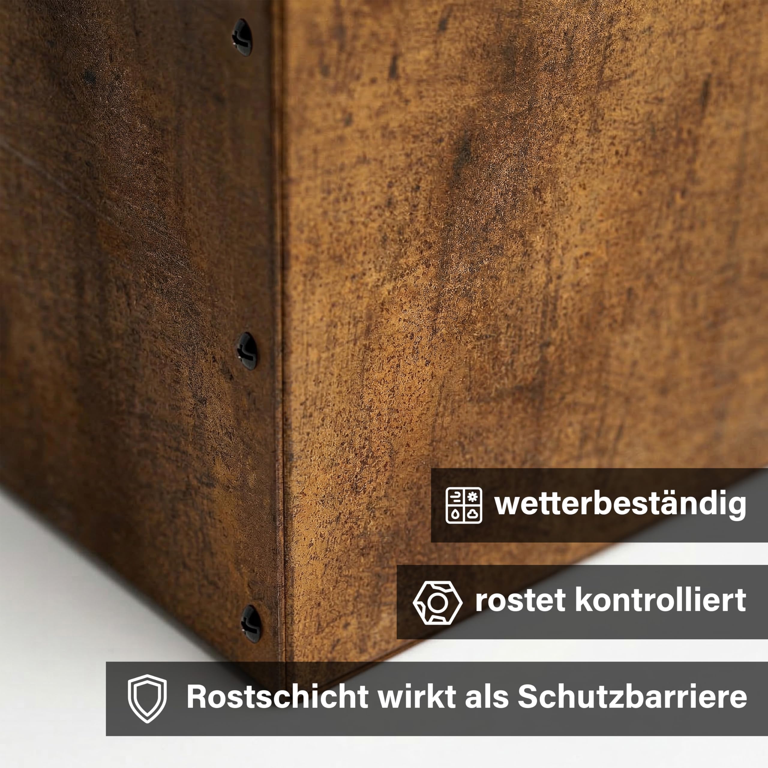 novaterra® Premium Cortenstahl Hochbeet - B 100 cm x T 40 cm x H 30 cm - extrem langlebig & witterungsbeständig - Moderne Gartenbegrünung für Gemüse, Kräuter & Blumen