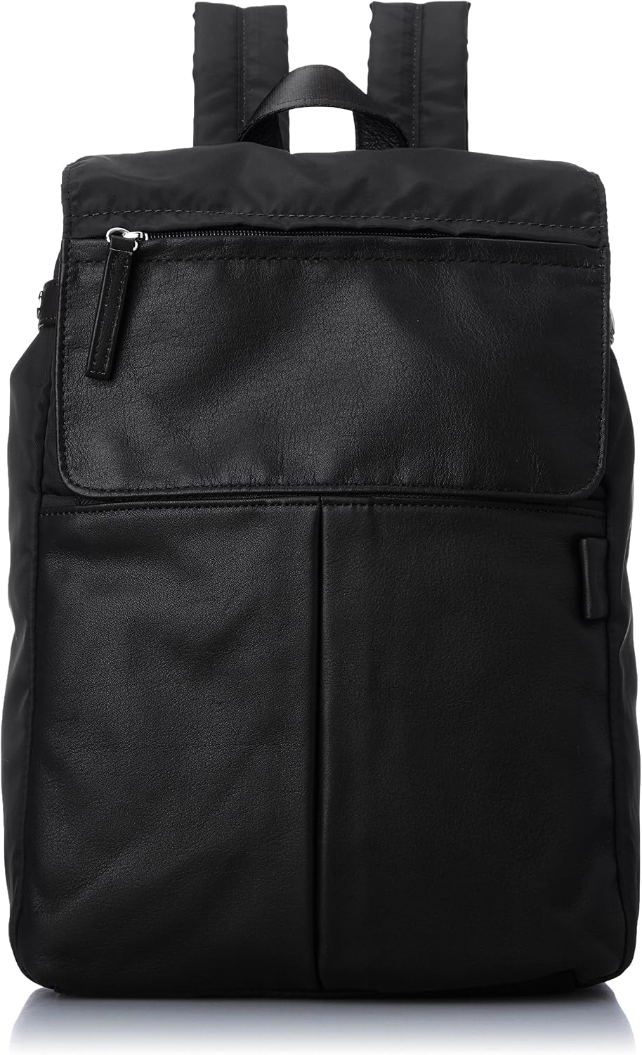 Isaac 2060446 Nylon and Cowhide Leather Combination Series Rucksack, Black