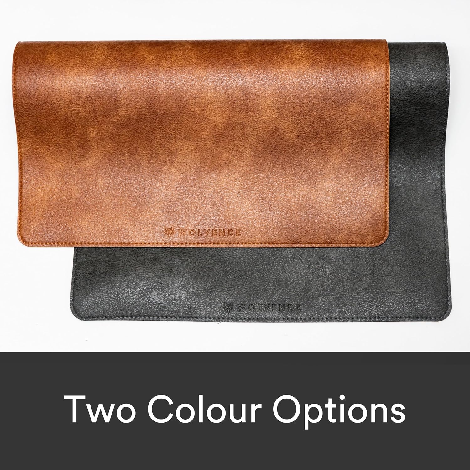 Wolvende Premium Distressed Faux Vegan Leather Desk Mat | Multifunctional Desk Pad for Home Office | (Tan/Brown, 30cm x 70cm) 10 91BRB8bJJ6L. AC SL1500