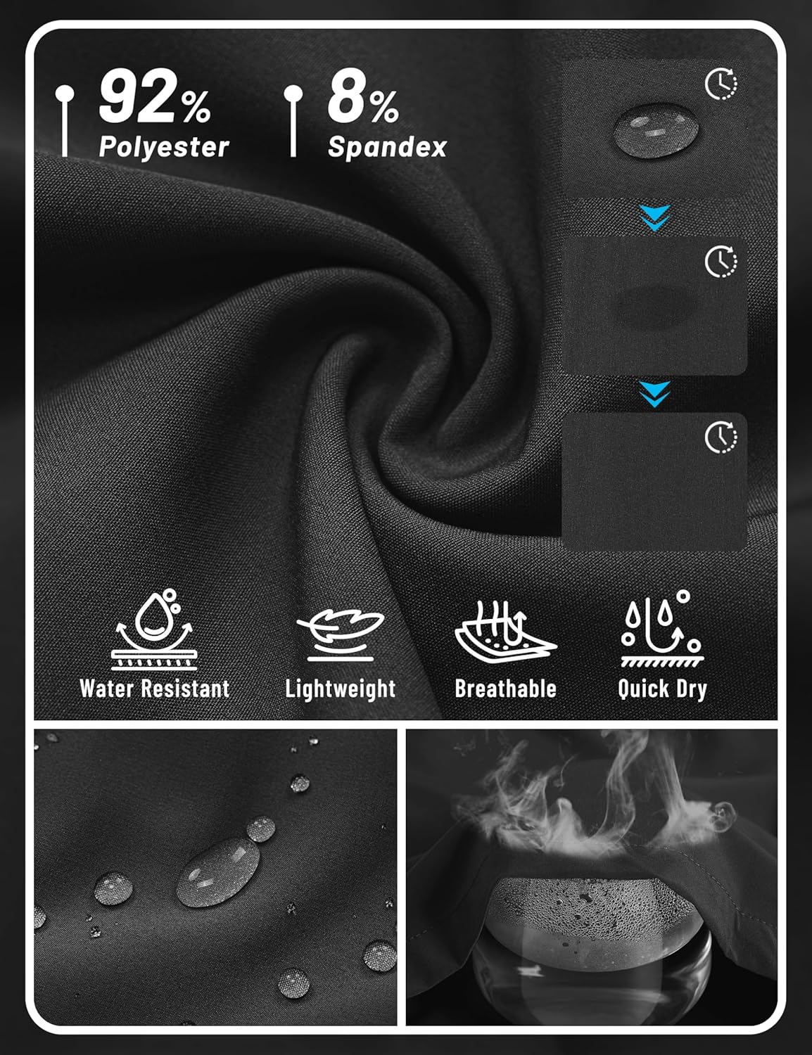 TACVASEN Women's Hiking Shorts 8" Quick Dry Lightweight Water Resistant Athletic Shorts with Pockets Outdoor Golf Active - Image 6