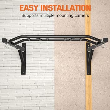 Upgrade Pull Up Bar Wall Mounted,Heavy Duty Multi Grip Chin Up Bar for Strength Training, 600 lbs Capacity, Durable Steel Construction, Perfect for Home and Garage Workouts