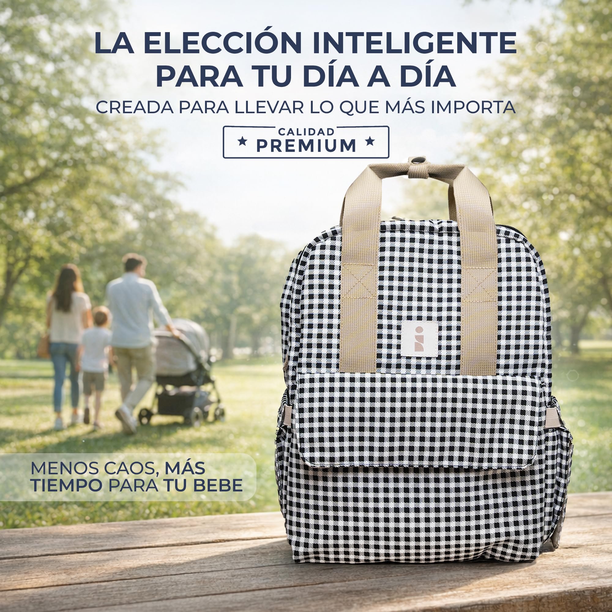 Mochila carro bebe impermeable, 7 compartimentos y 9 bolsillos, Organización rápida para paseos y viajes, Ideal para mamá y papá, Mochila pañales con cambiador.