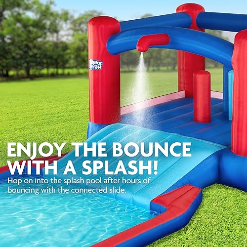 Miniatura 4 de Sunny  Fun Slide N Splash Bounce House - Parque inflable de tobogán acuático resistente para diversión al aire libre amplia piscina deslizante y