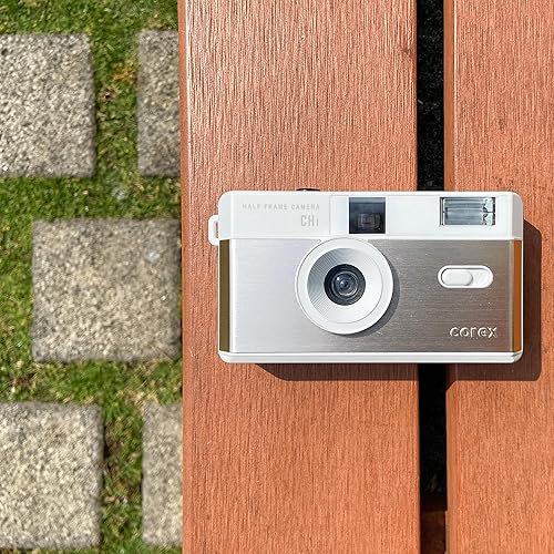 Miniatura 5 de Corex Cámara CH1 reutilizable de 1.378 in de medio marco, flash integrado y compatible con película negativa de color de 1.378 in o película B&W
