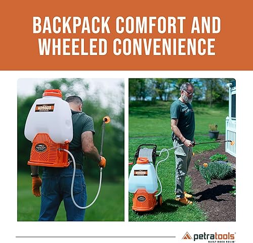 Miniatura 9 de Petra Tools - Pulverizador de mochila con carrito personalizado y manguera comercial de 100 pies, 2 mangueras incluidas, pulverizador resistente de