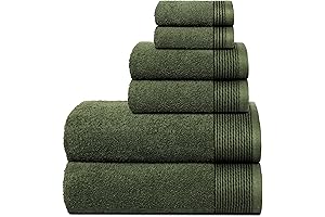 Belizzi Home 6-Piece Olive Green Towel Set for Bathroom