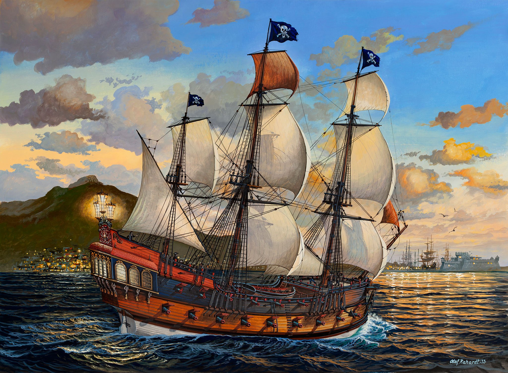 Revell Revell_05605 Modellbausatz Schiff 1:72 - Piratenschiff im Maßstab 1:72, Level 5, originalgetreue Nachbildung mit vielen Details, Segelschiff, 05605 merhfarbig