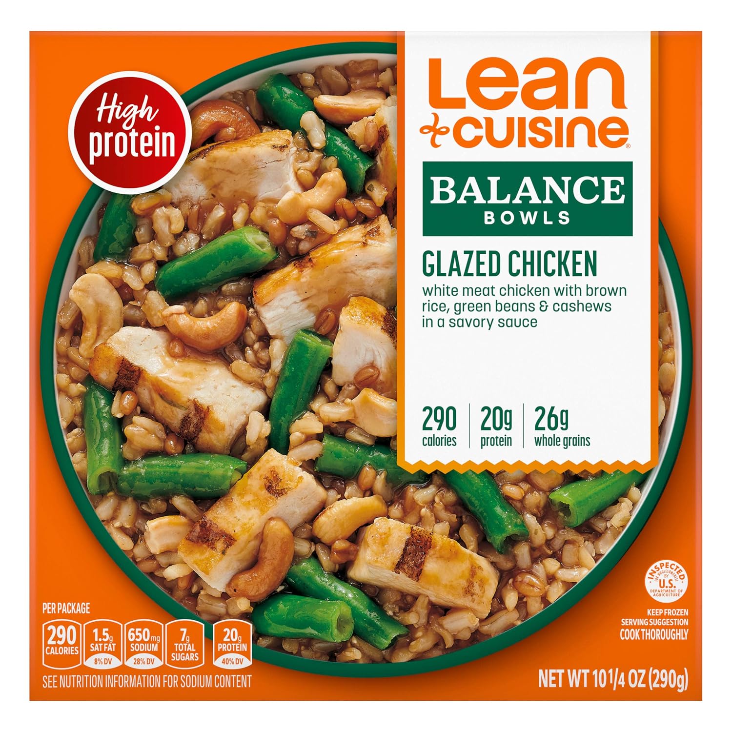 Lean Cuisine Frozen Meal Glazed Chicken, Balance Bowls Microwave Meal, Frozen Chicken Dinner, Frozen Dinner for One