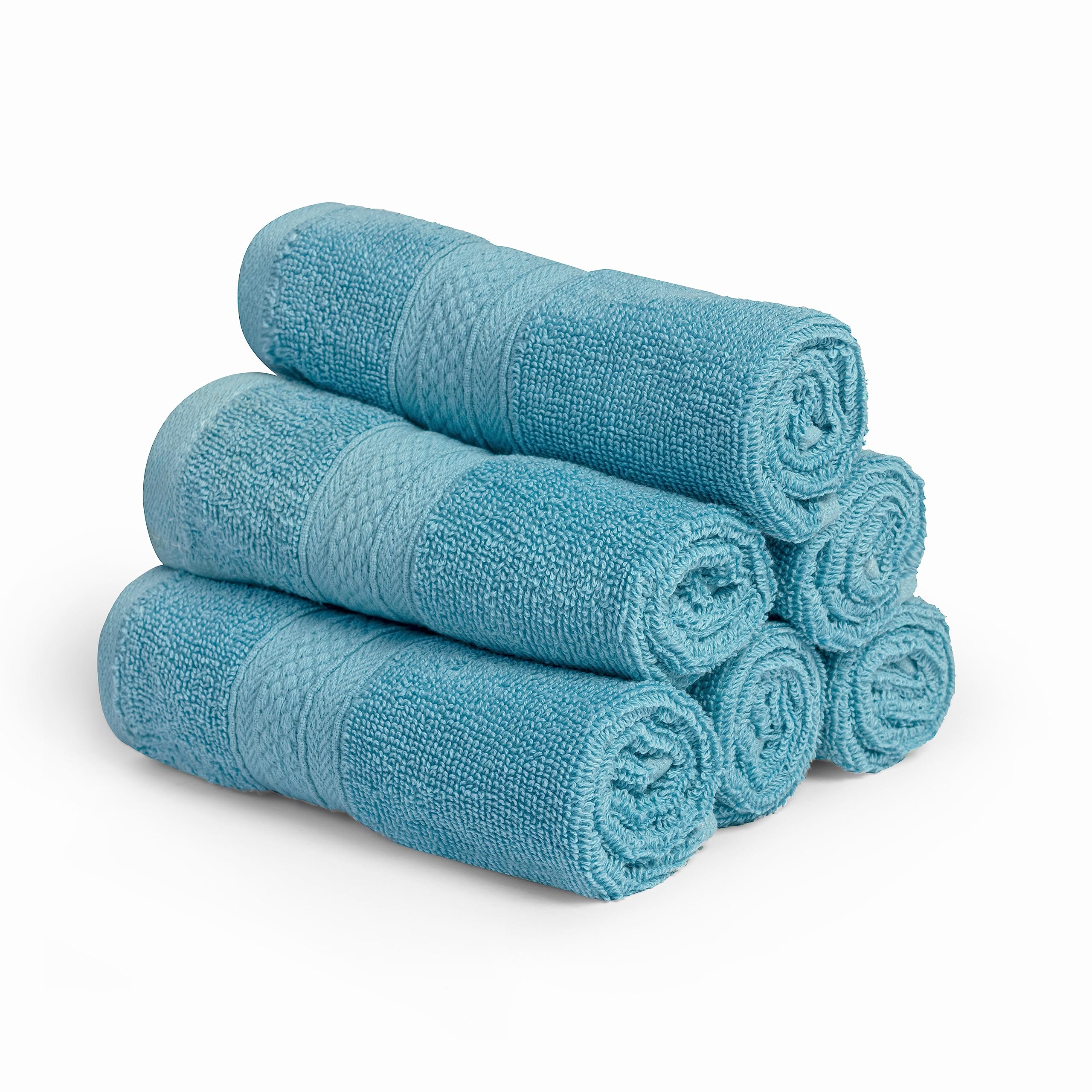 HOMEMONDE 100% Cotton Face Towels for Gym Workout, High Absorbent Super Soft Luxury Face Towel Men and Women, Pack of 6, 30 x 30 CM, Sky Blue (B0C8Z5TGRK) Amazon Price History, Amazon Price Tracker
