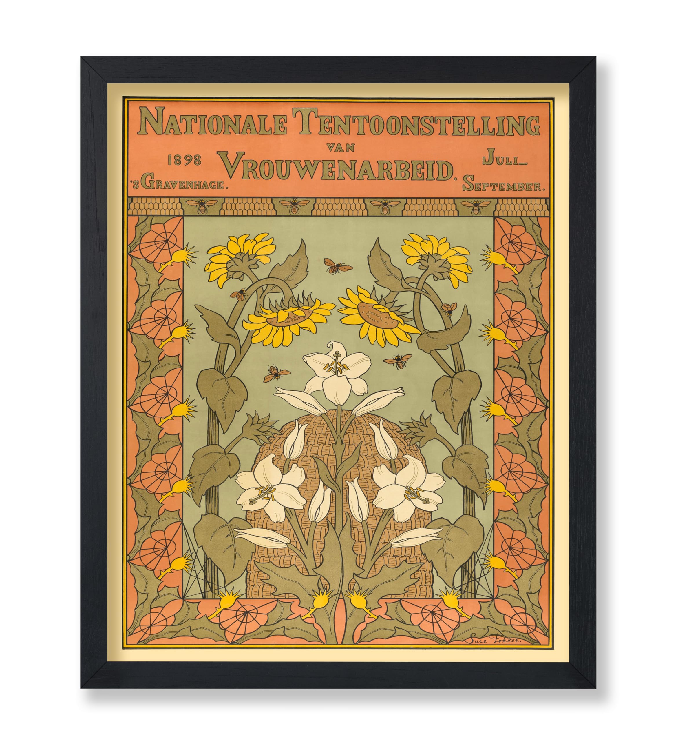 Poster Master Vintage Flower Poster - Retro National Exhibition of Women's Work Print - Dutch Art - Floral Gift for Her, Women - Art Nouveau Decor for