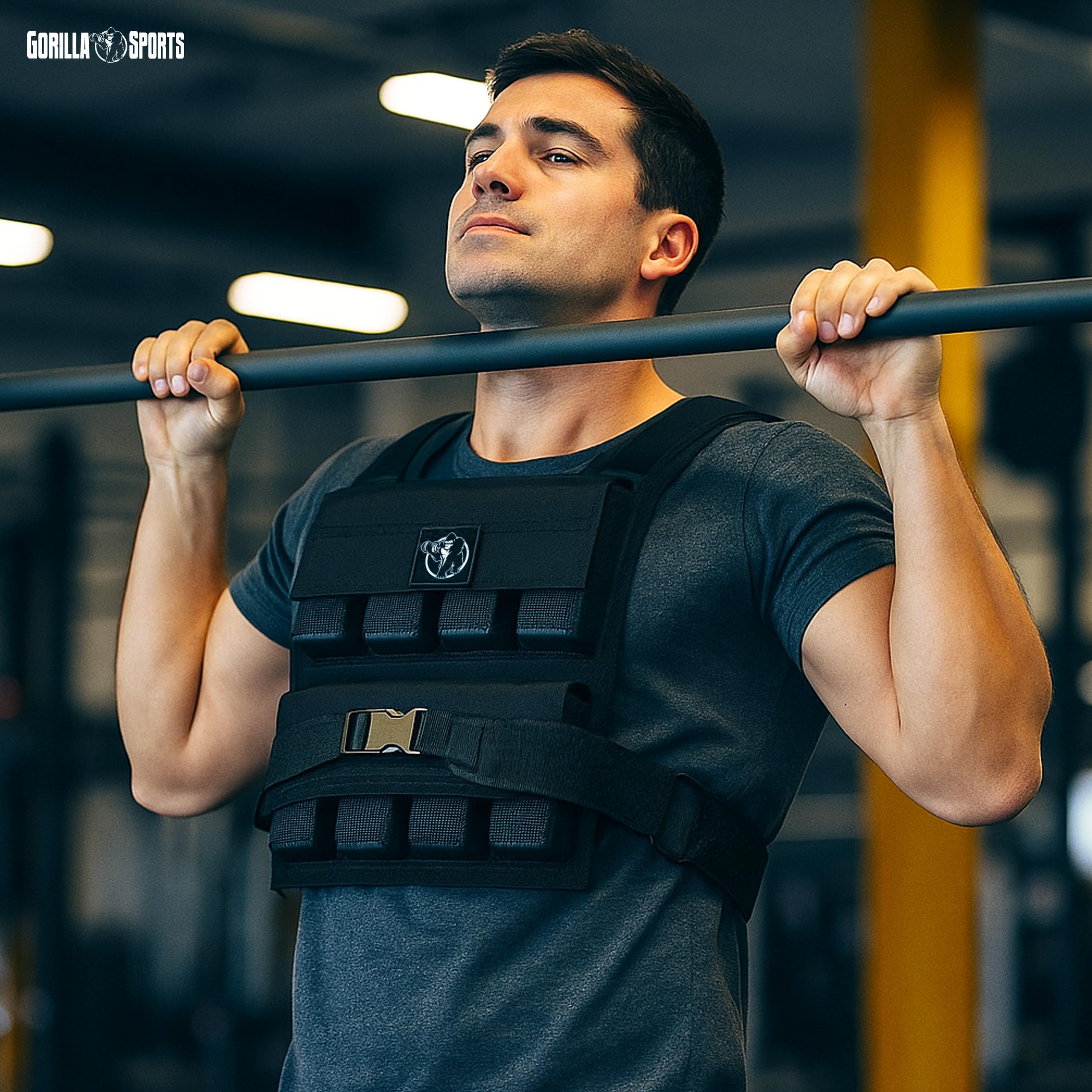 GORILLA SPORTS® Gewichtsweste - Verstellbar, 10/20/30 kg, Universalgröße, Eisen, TPE-Schaum, Nylon, Schwarz - Laufweste, Trainingsweste, Weighted Vest für Damen, Herren, Krafttraining