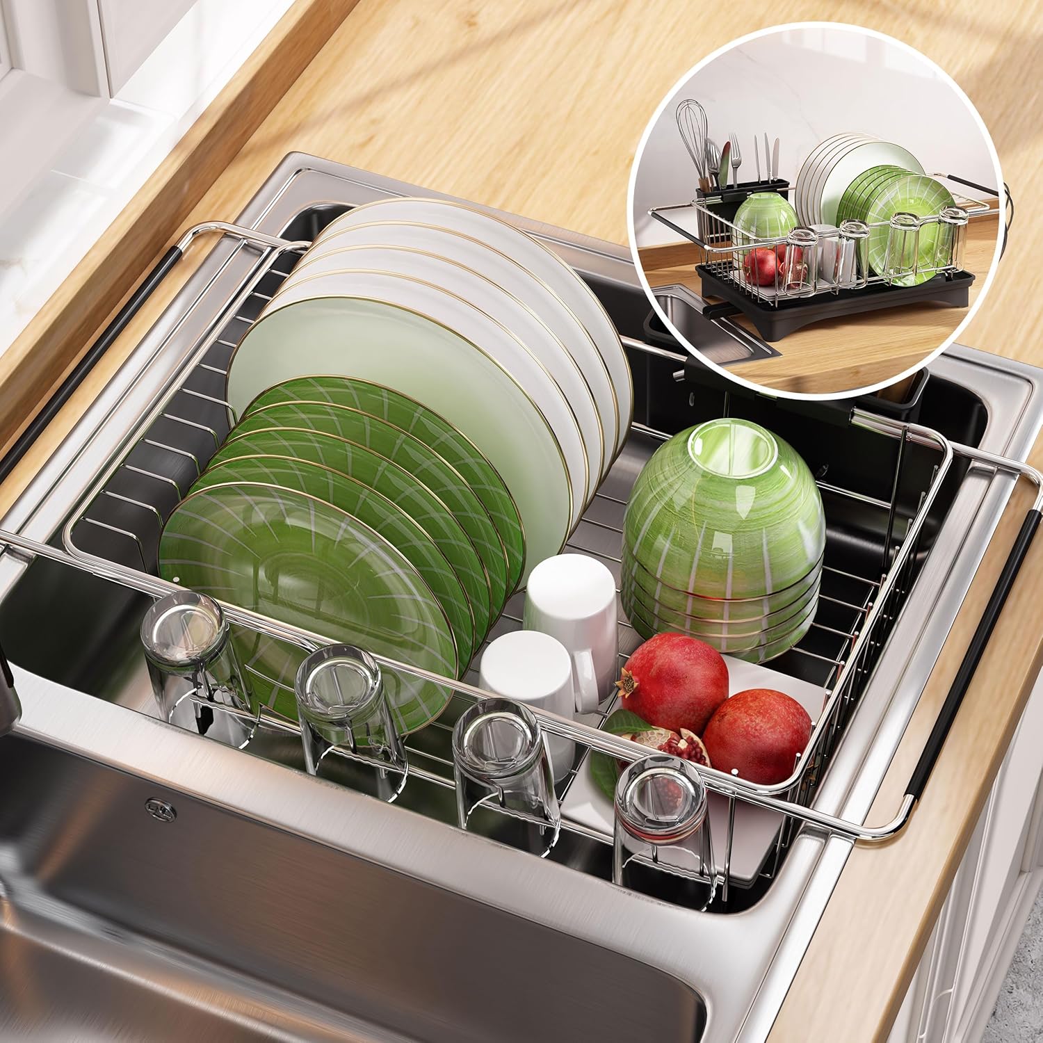 MAJALiS Sink Dish Drying Rack Use for Countertops & in