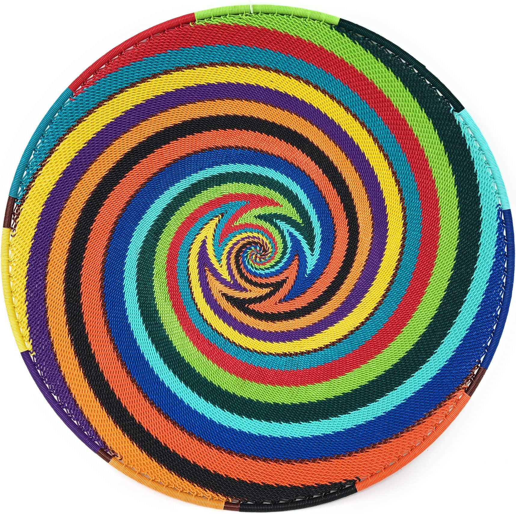 Fair Trade Zulu Telephone Wire 9-inch Platter Basket, African Spirit