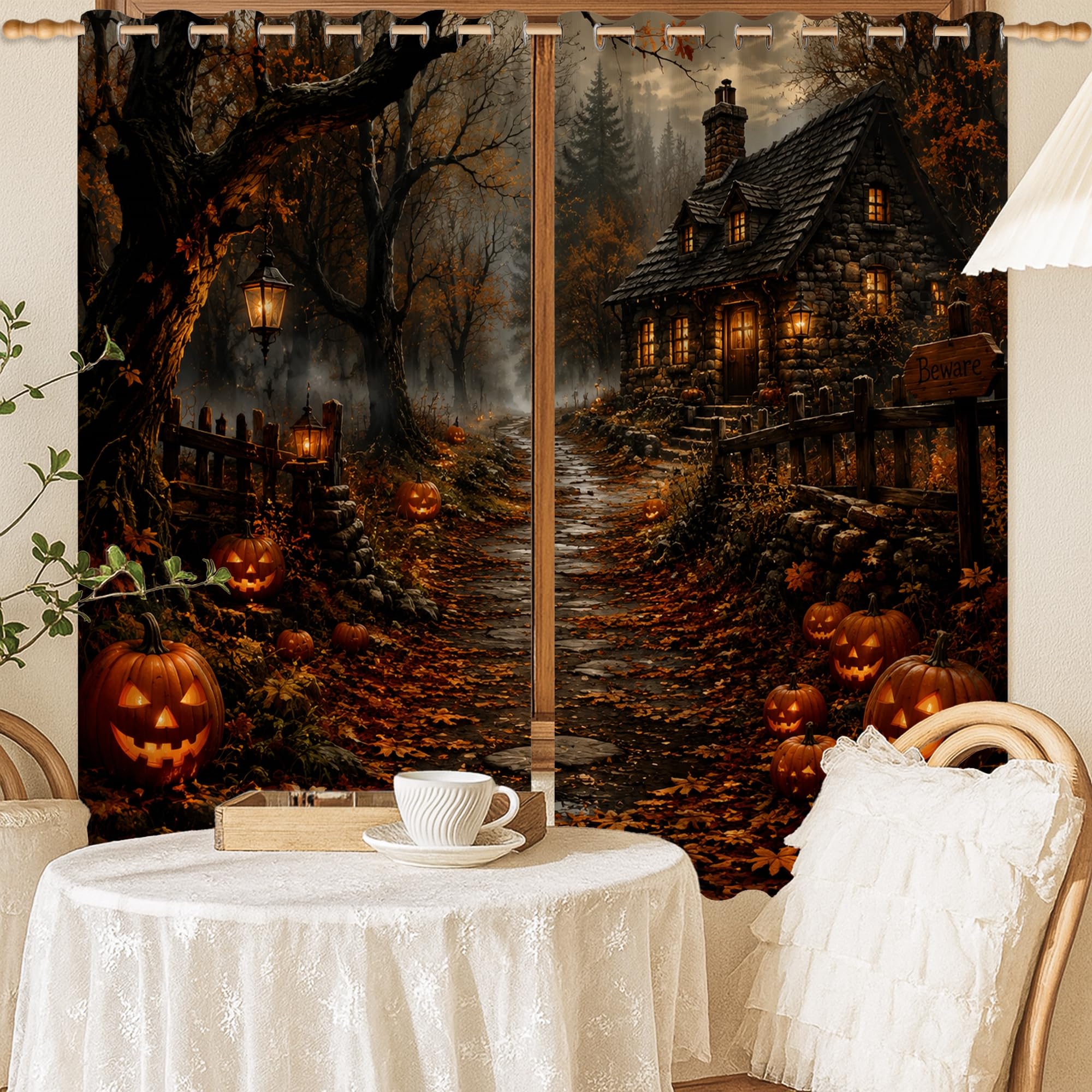 Rideaux occultants lavables en machine style gothique pour bureau