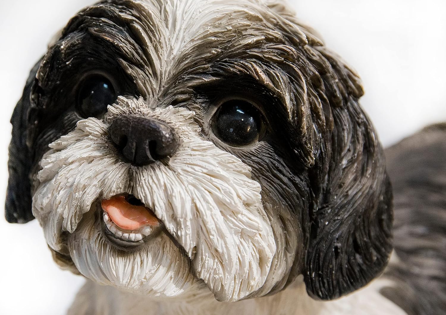 Hi- Line Gift 87797-BK Shih Tzu Lying Down Black/White Statue