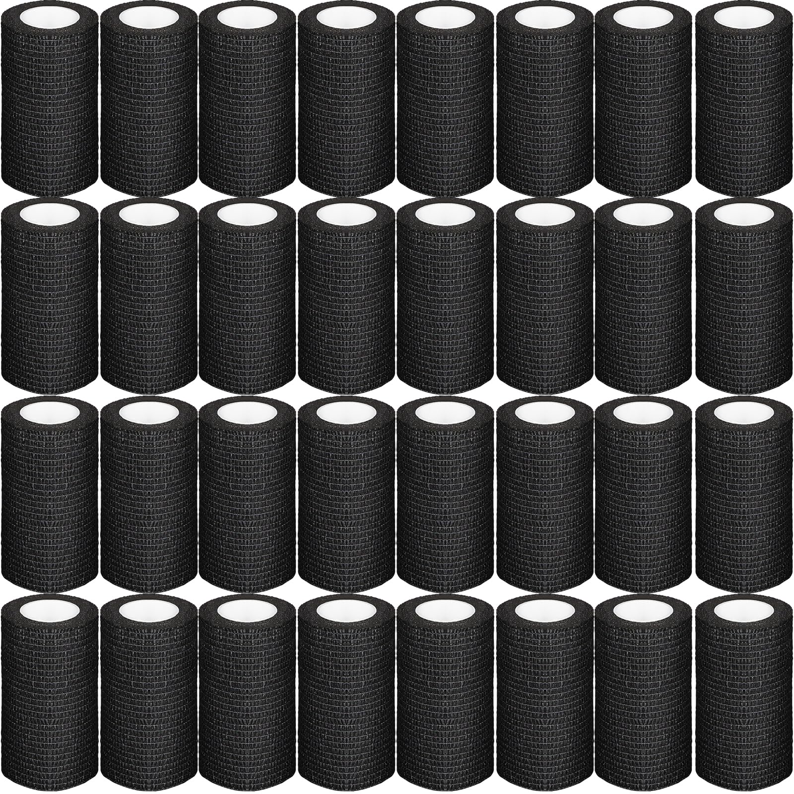 54 Pack Black Self Adhesive Bandage Wrap Bulk 4 Inch x 5 Yards Cohesive Bandage,Vet Wrap Breathable Elastic Self-Adherent Tape for Stretch Athletic Sports Wrist Ankle Dogs Pet Vet Wrap