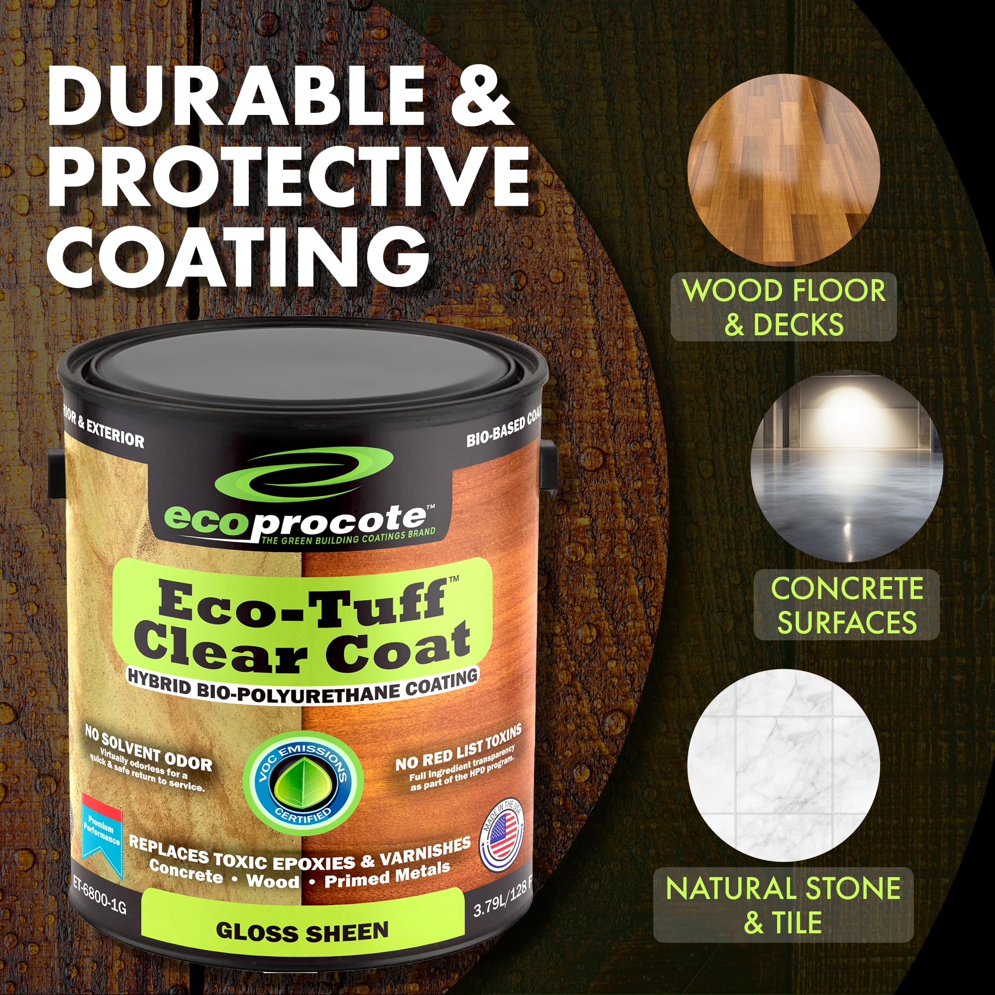 EcoProCote Eco Tuff Non Toxic 1 Gallon Multipurpose Bio