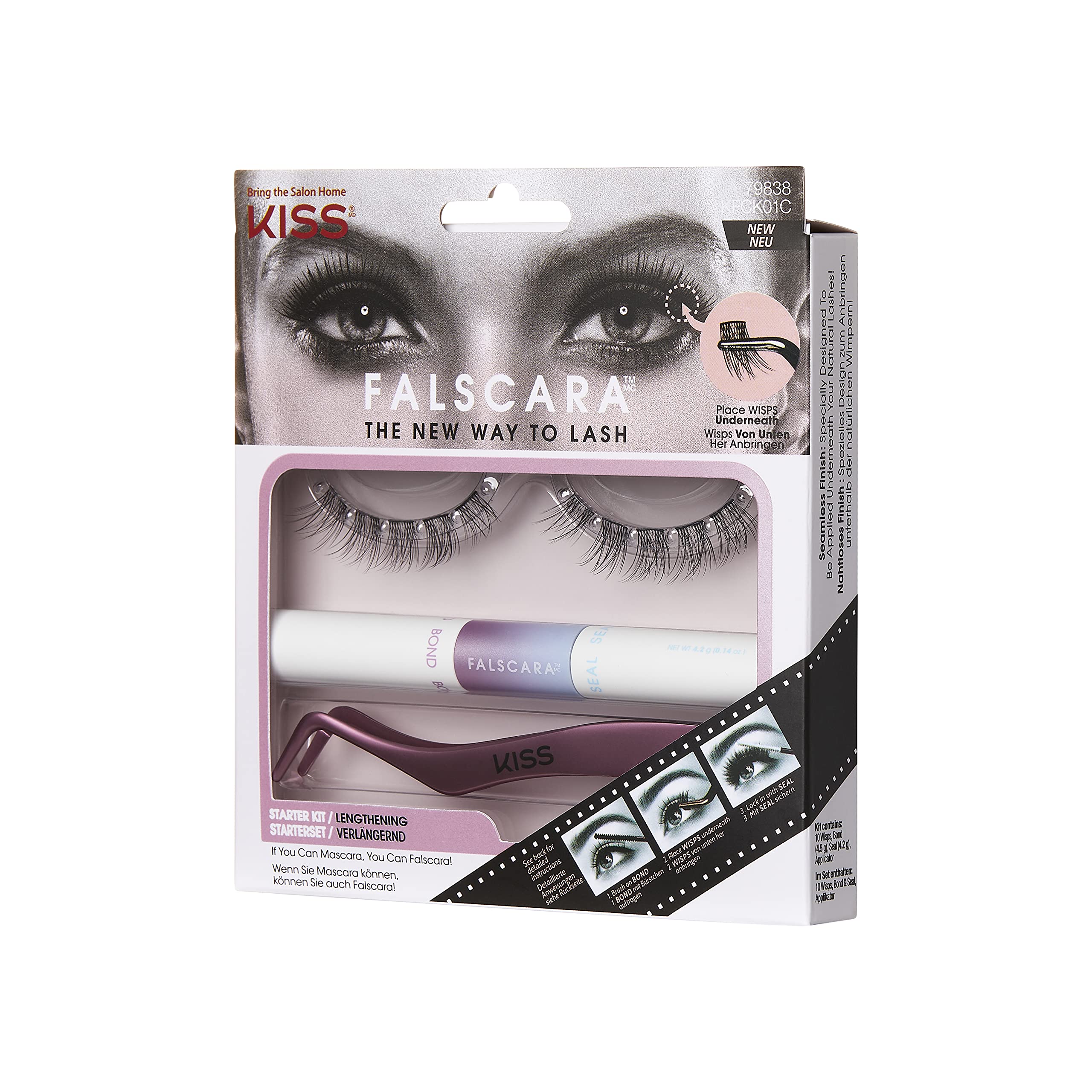 KISS Falscara DIY Lash Extension Starter Kit with 10 Eyelash