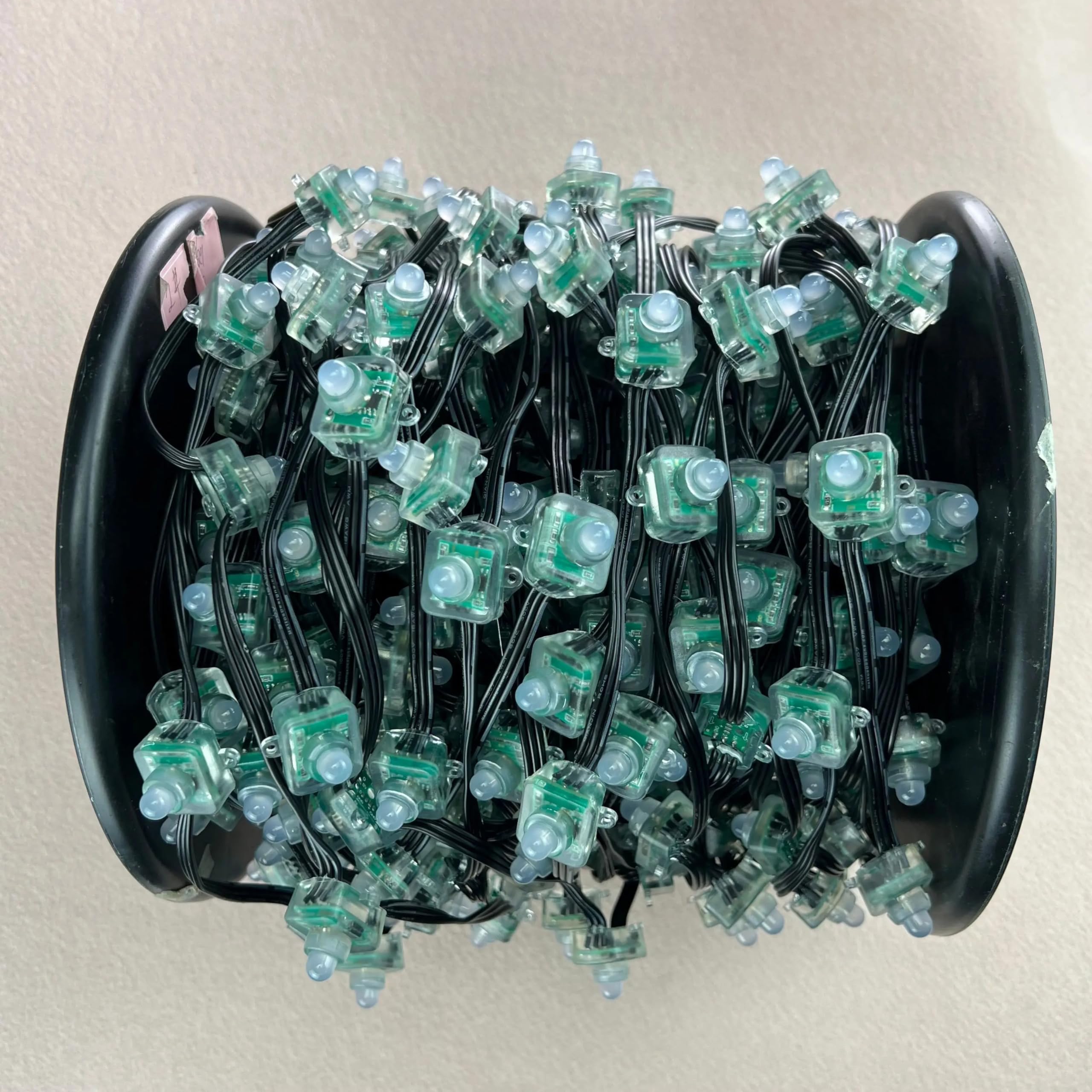 WENWENLEE 500 nodes per Continuous Strand,5V/12V WS2811 Square Pixel nodes;18AWG Wire; 4 inches(10cm) Wire spacing;IP68 Rated(RGB Wire Square,DC12V Regulated)