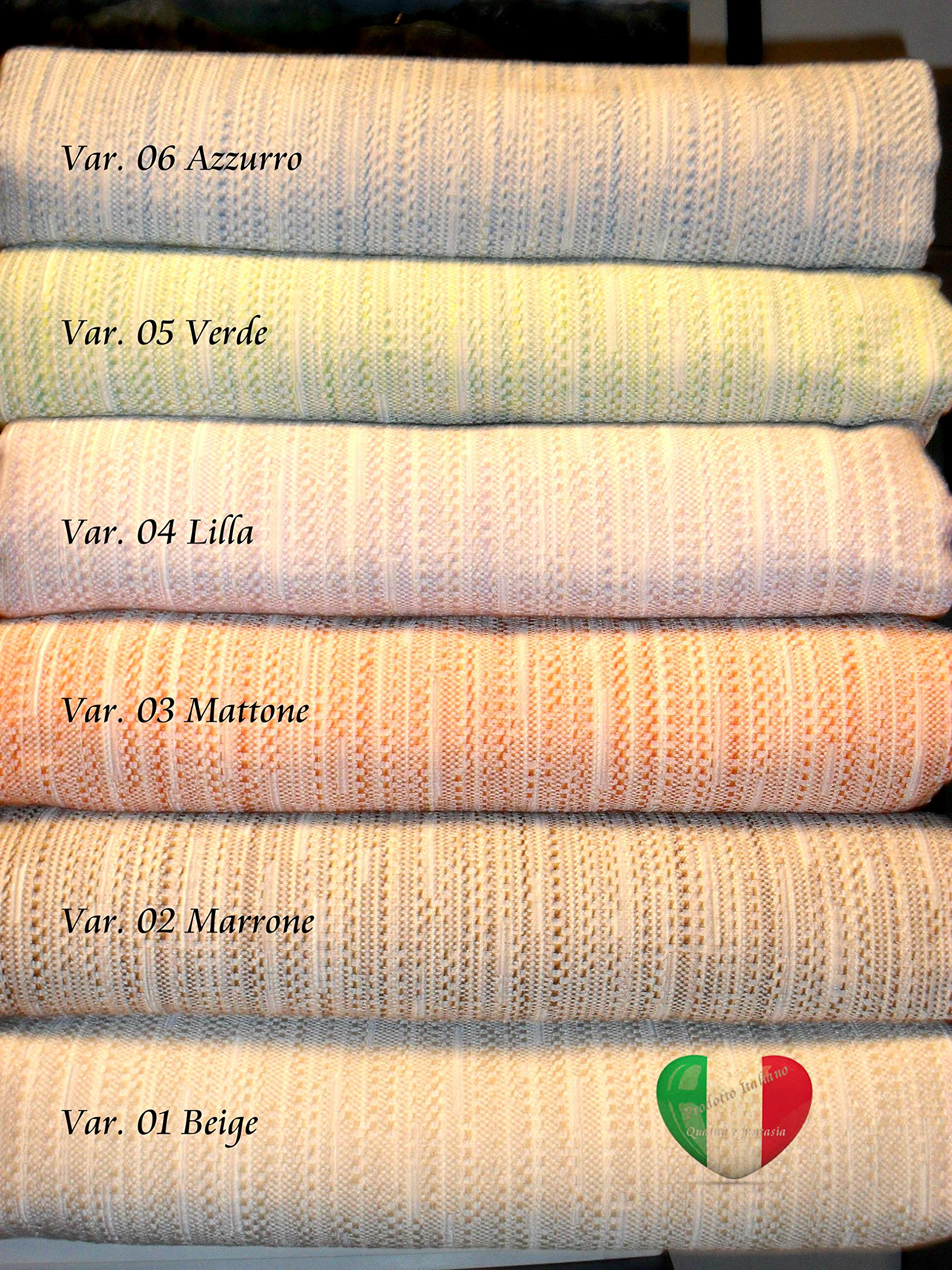 Copriletto estivo Tessuto Jaquard Dalia 6 varianti colore 4 misure (Azzurro, Matrimoniale Maxi 300x280)