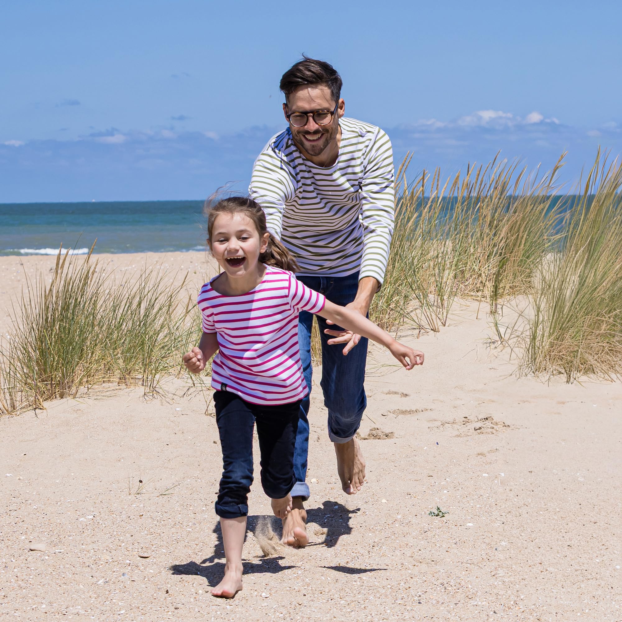 Breizh Ocean - Marinière Coton Bio - de 1 à 14 Ans - Création Française GARLAN Enfant - Tee Shirt Enfant Garcon ou Fille Manches Courtes - Vetement Bebe Garçon et Fille à Rayures