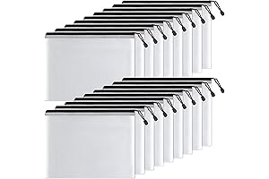 10 Pack Mesh Zipper Pouch, Black Zipper File Bags